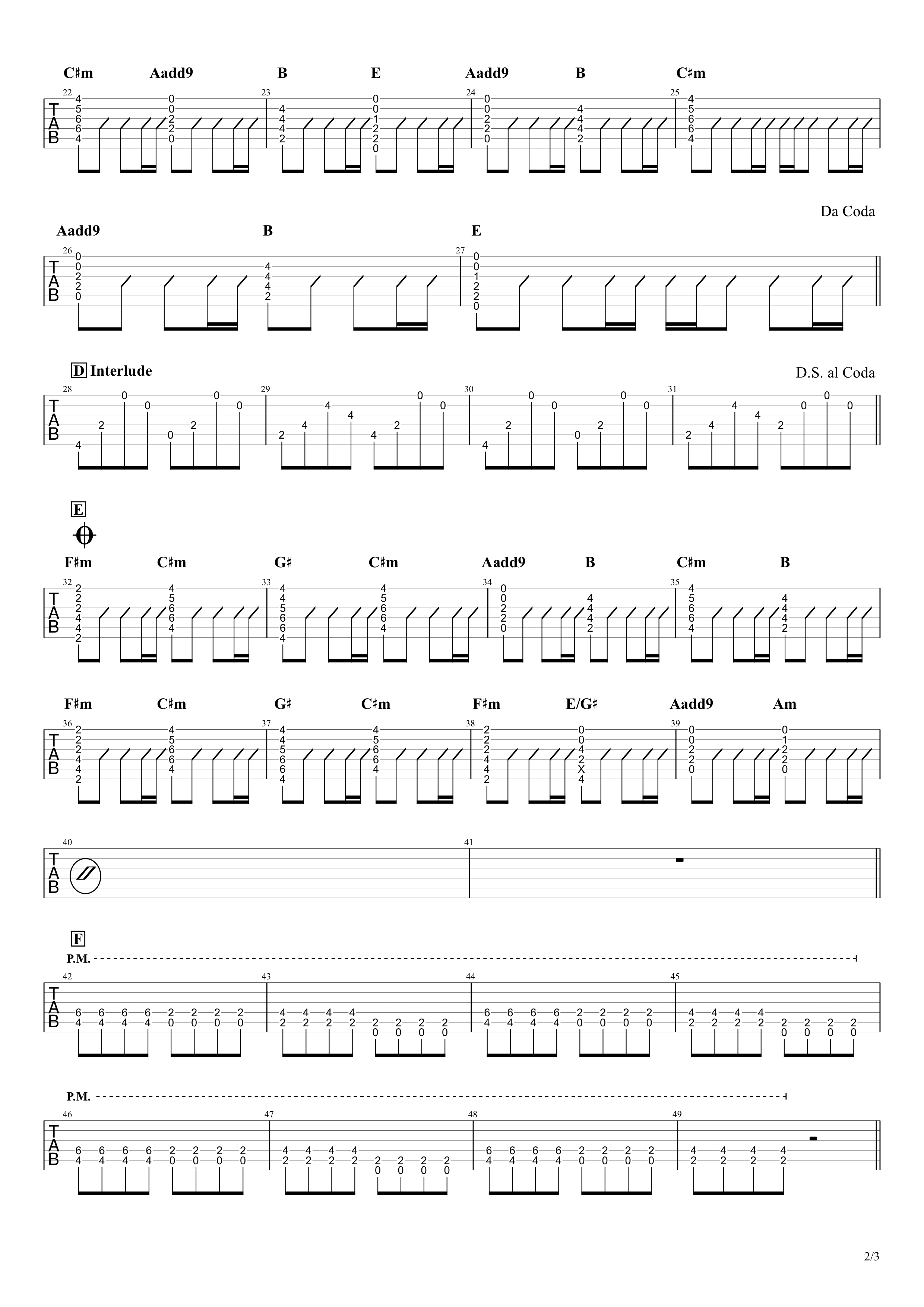 灰色と青（＋菅田将暉）／米津玄師】無料ギタータブ譜スコア／コード＆アルペジオVer. | Easy-Guitar-Net