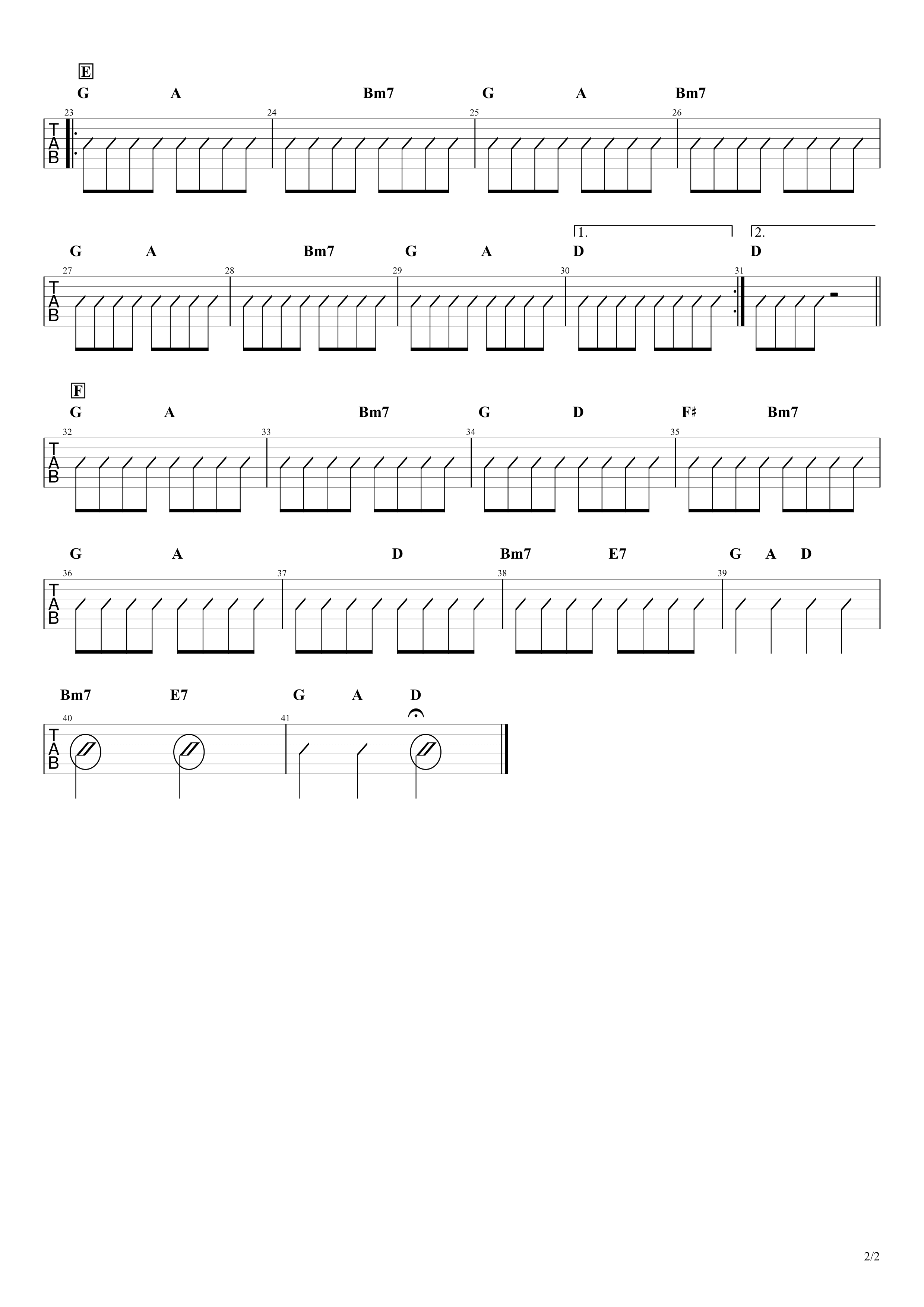 パプリカ／Foorin　ギターコードスコア02