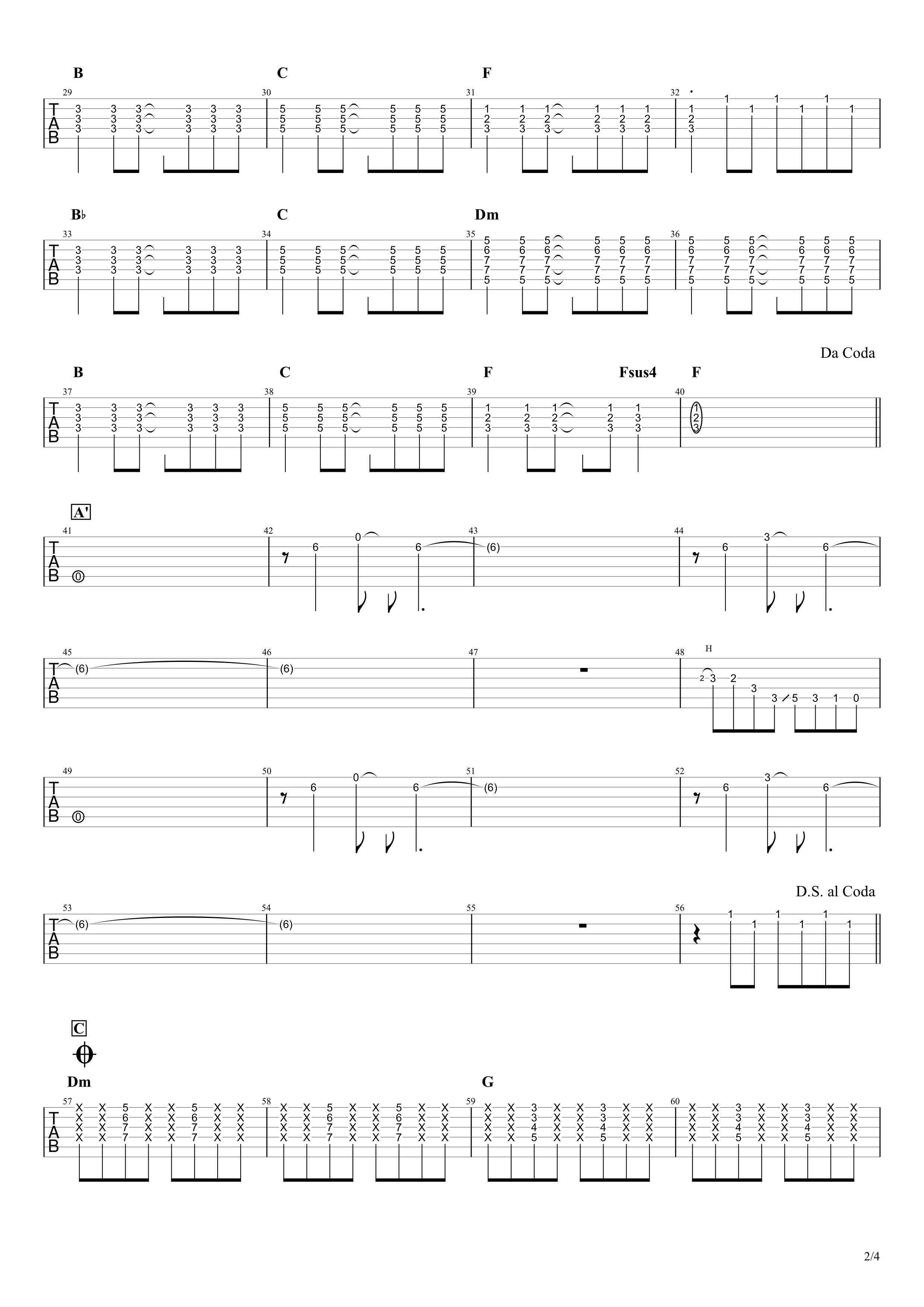 魔法のコトバ／スピッツ　ギターTAB譜スコア02