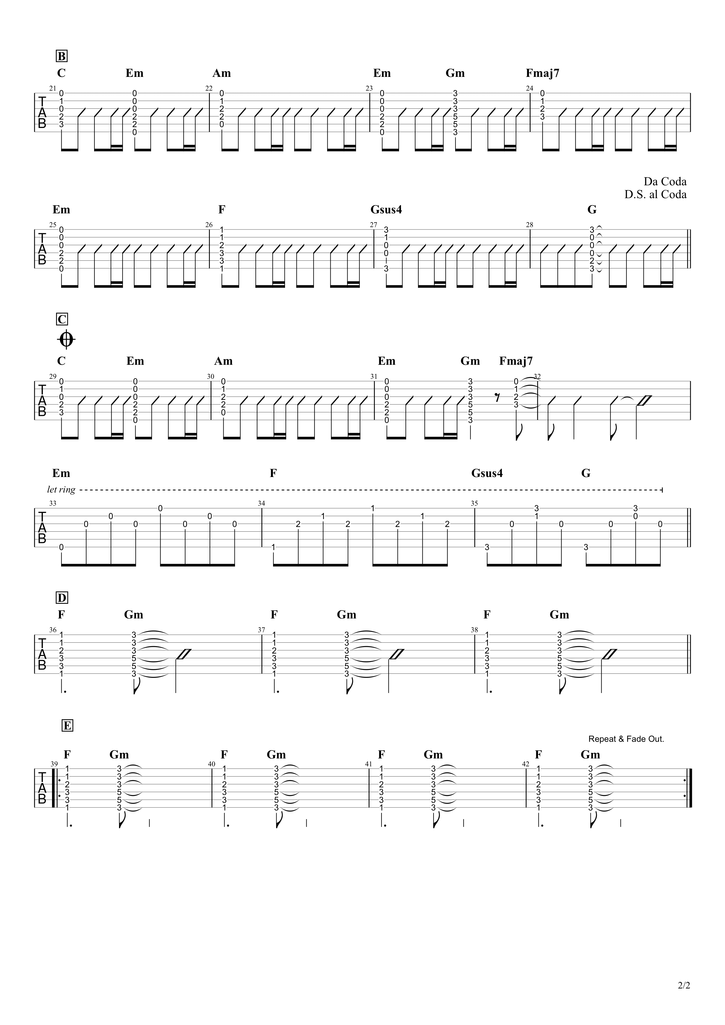 アニメ ギター コード