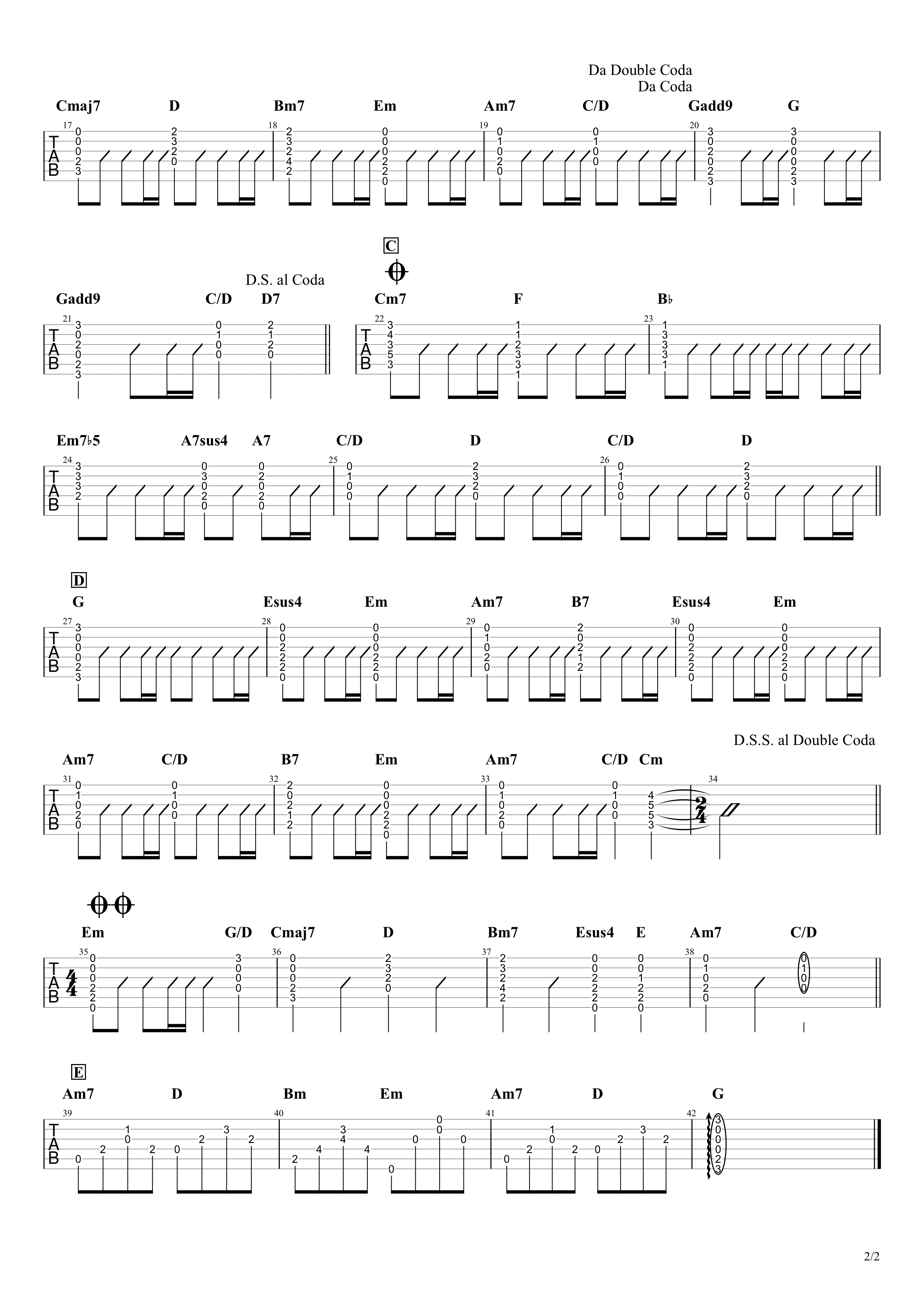 常套句 Mr Children 無料ギターtab譜 コードストロークアレンジver Easy Guitar Net