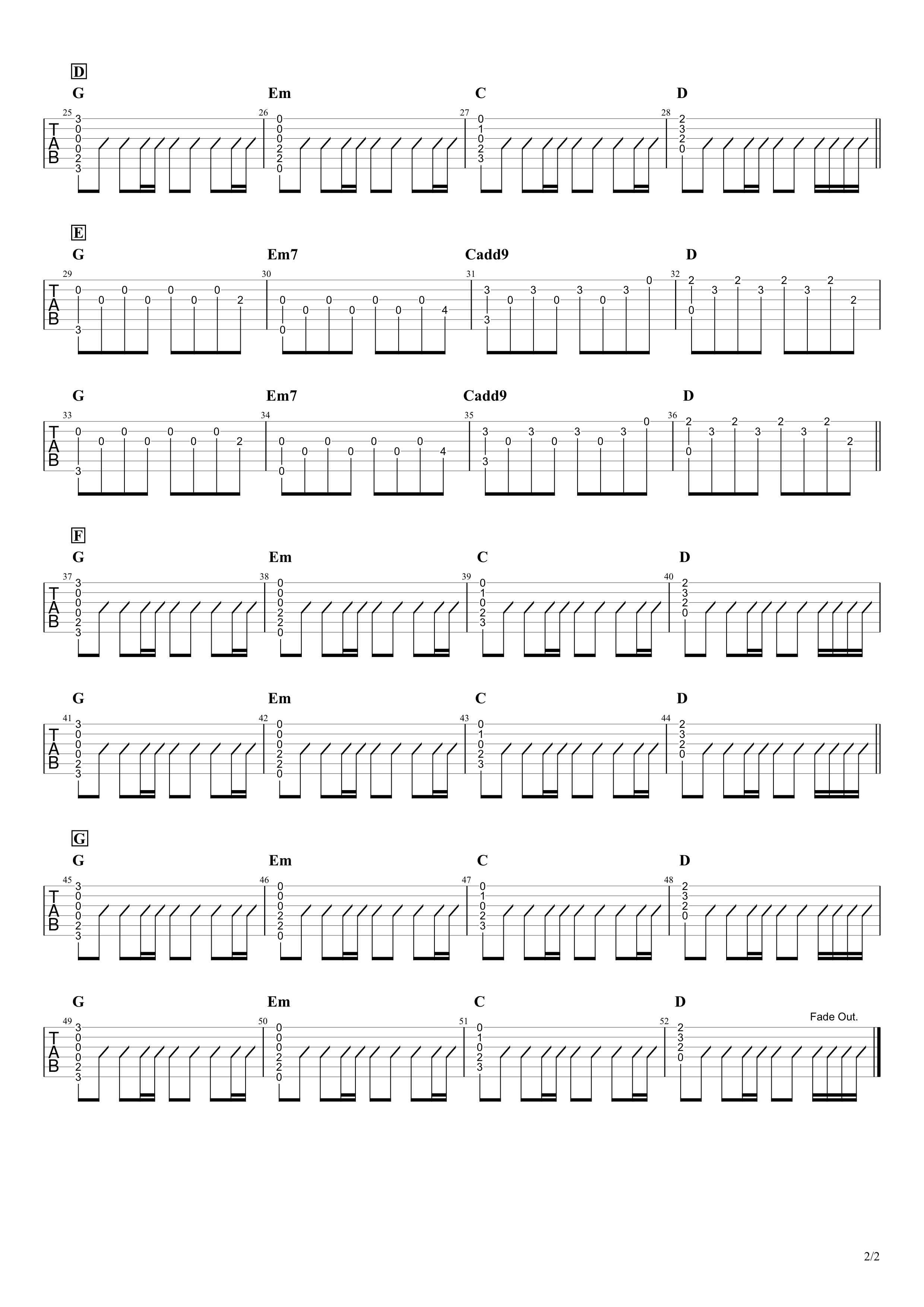 しゃくなげ色の空 長渕剛 Feat Ai 無料ギターtab譜 アルペジオ ストロークアレンジver Easy Guitar Net