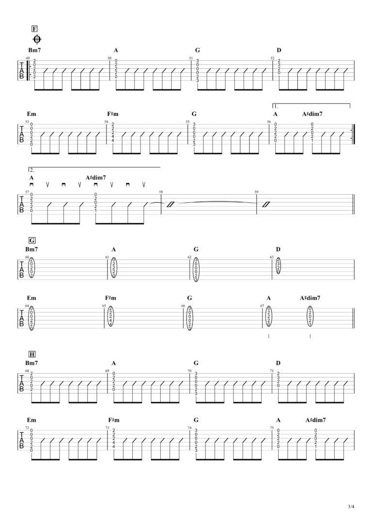 【umbrella／SEKAI NO OWARI】無料ギターTAB譜【初心者向け】簡単コードアレンジVer.