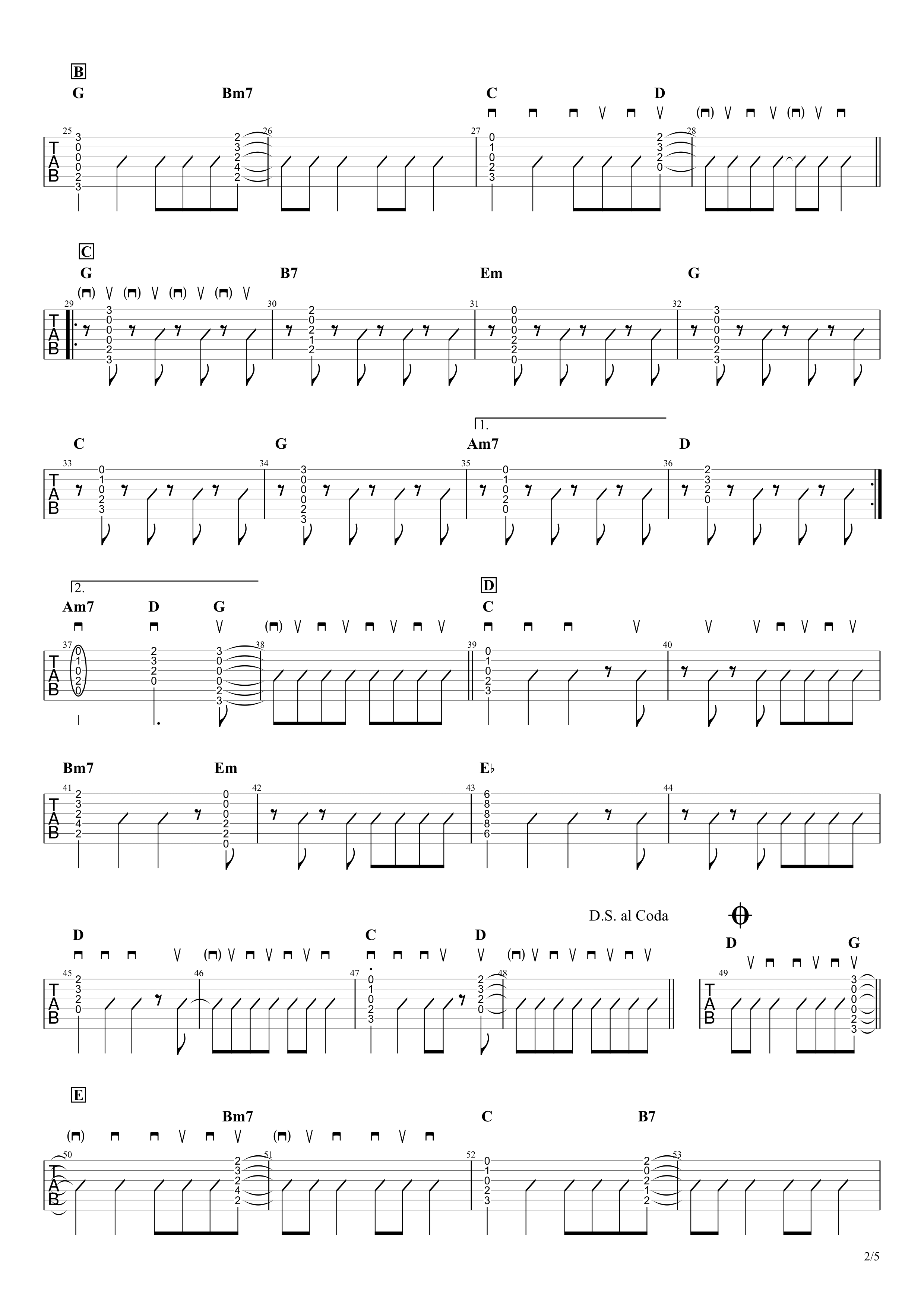 360 Miwa 無料ギターtab譜 コードストロークで弾くアレンジver Easy Guitar Net