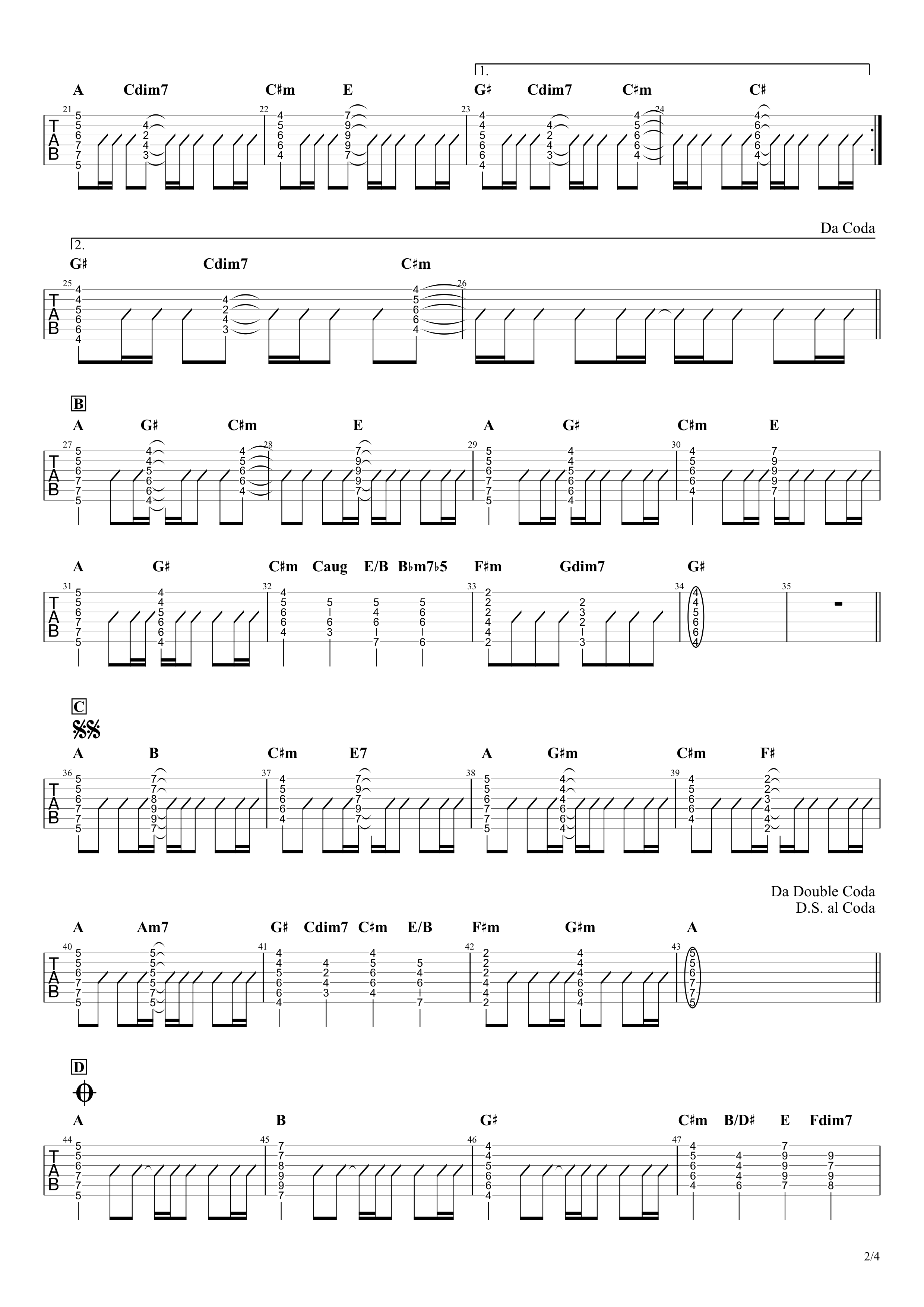 秒針を噛む／ずっと真夜中でいいのに。】無料ギターTab譜｜リードギター＆コードで弾くアレンジVer. | Easy-Guitar-Net