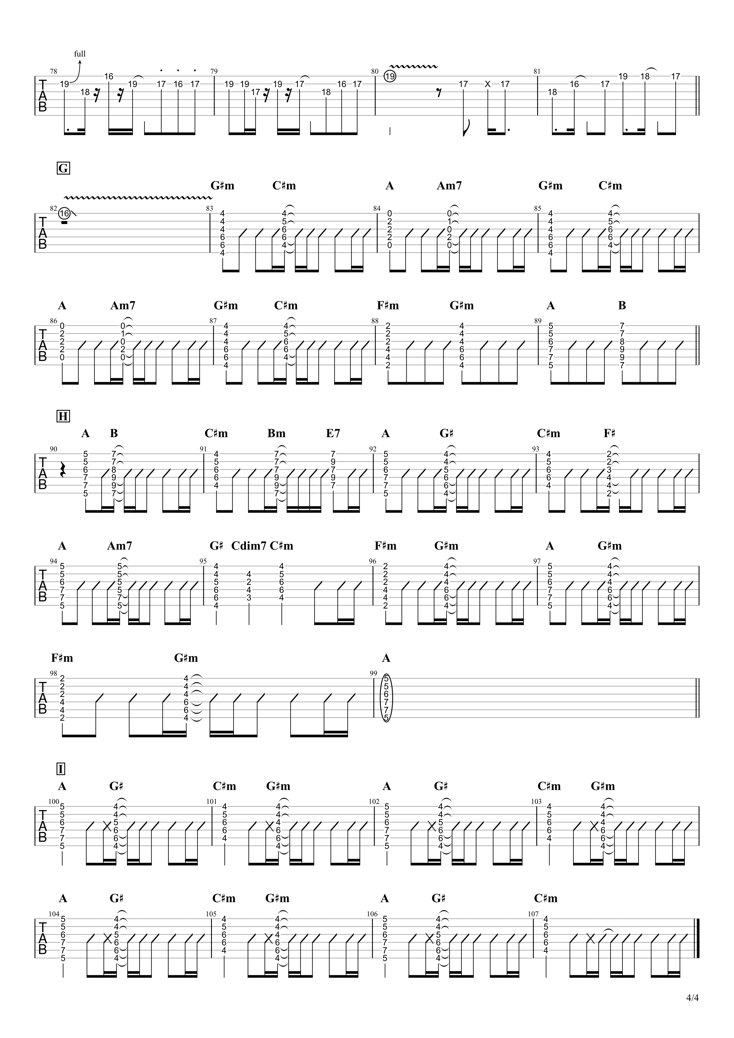 秒針を噛む／ずっと真夜中でいいのに。】無料ギターTab譜｜リードギター＆コードで弾くアレンジVer. | Easy-Guitar-Net