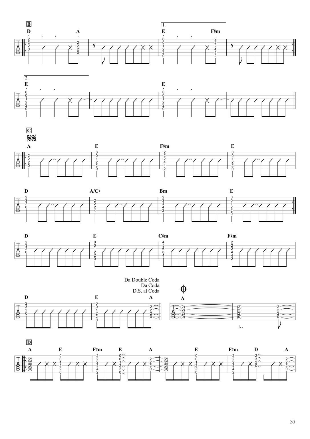 【Love Bomb（愛のバクダン）／B’z】無料ギターTAB譜｜アコギパートざっくり完コピVer.