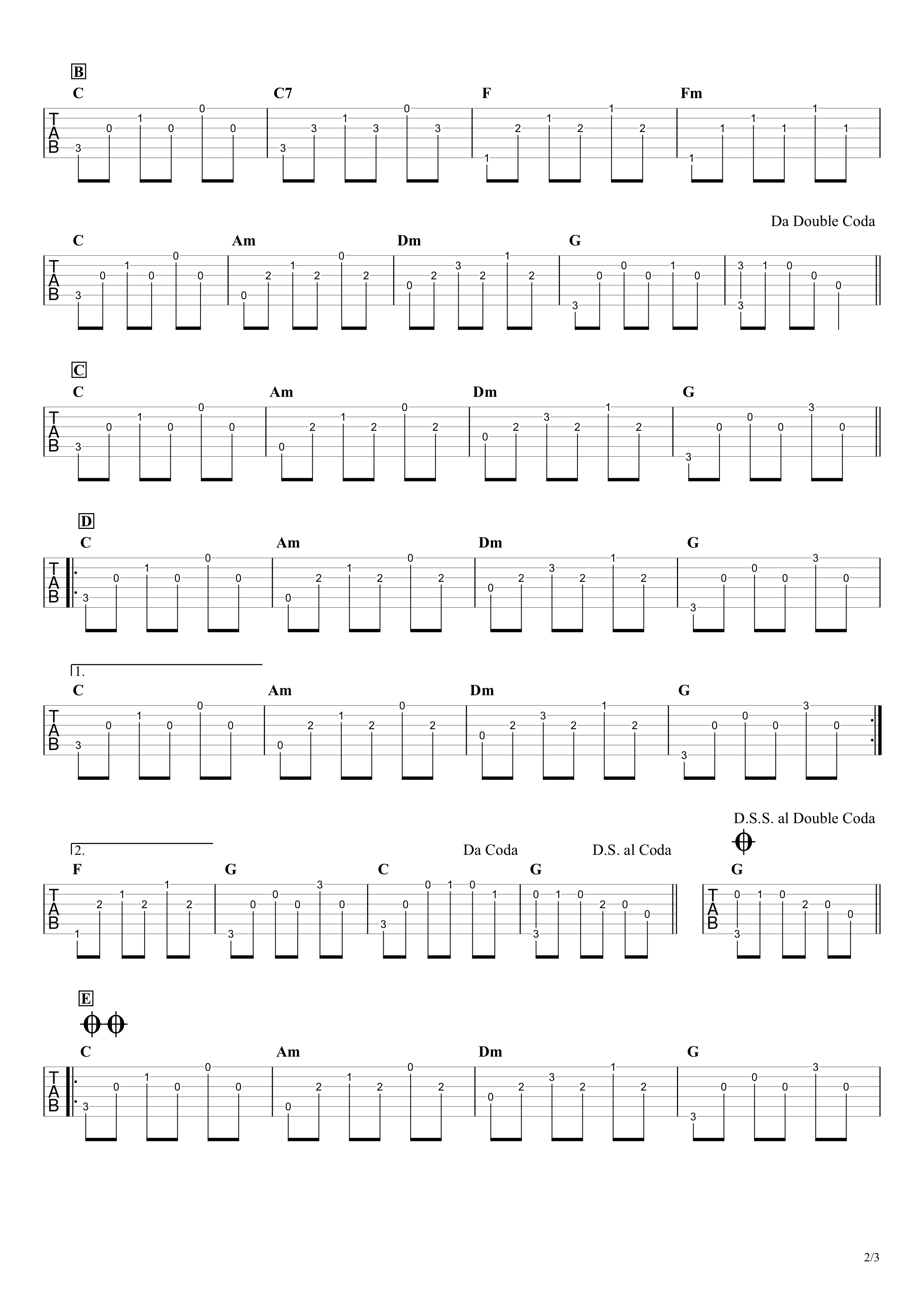 Today／John Denver　ギタータブ譜　イントロほぼ完コピ＆アルペジオで弾くVer.02