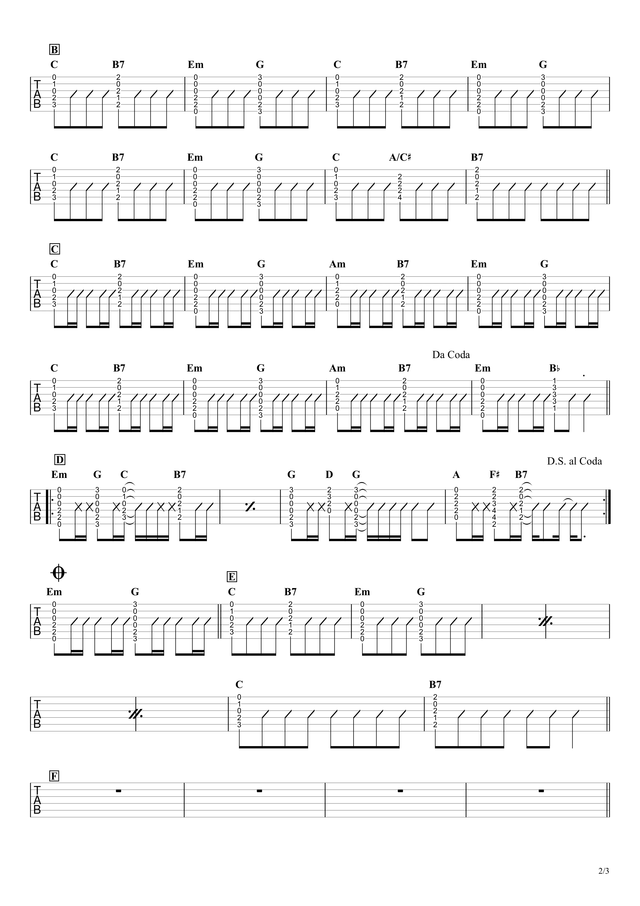 フィクサー／ぬゆり　ギタータブ譜　アコギ向け簡単コードで弾くアレンジVer.02