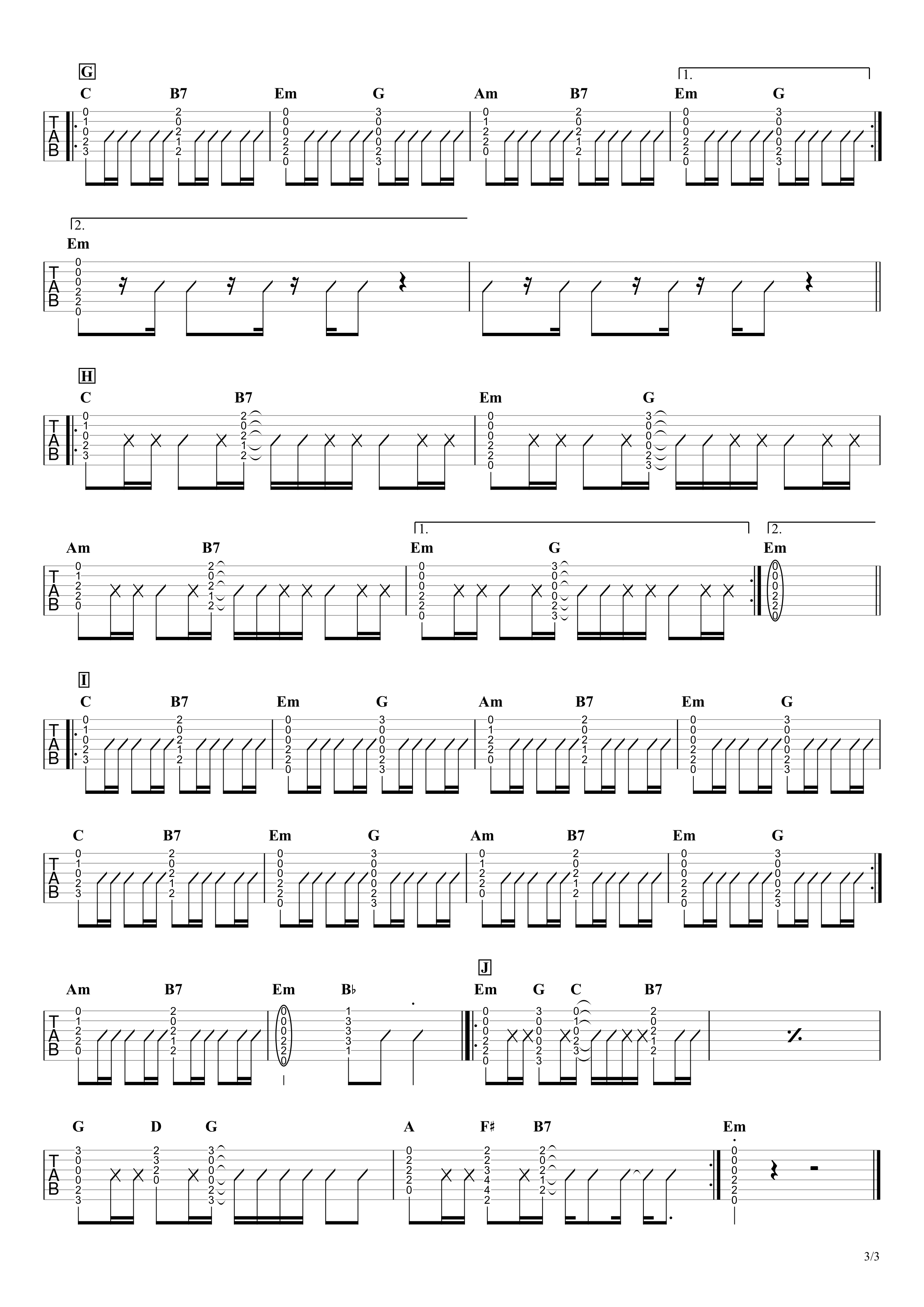 フィクサー／ぬゆり　ギタータブ譜　アコギ向け簡単コードで弾くアレンジVer.03