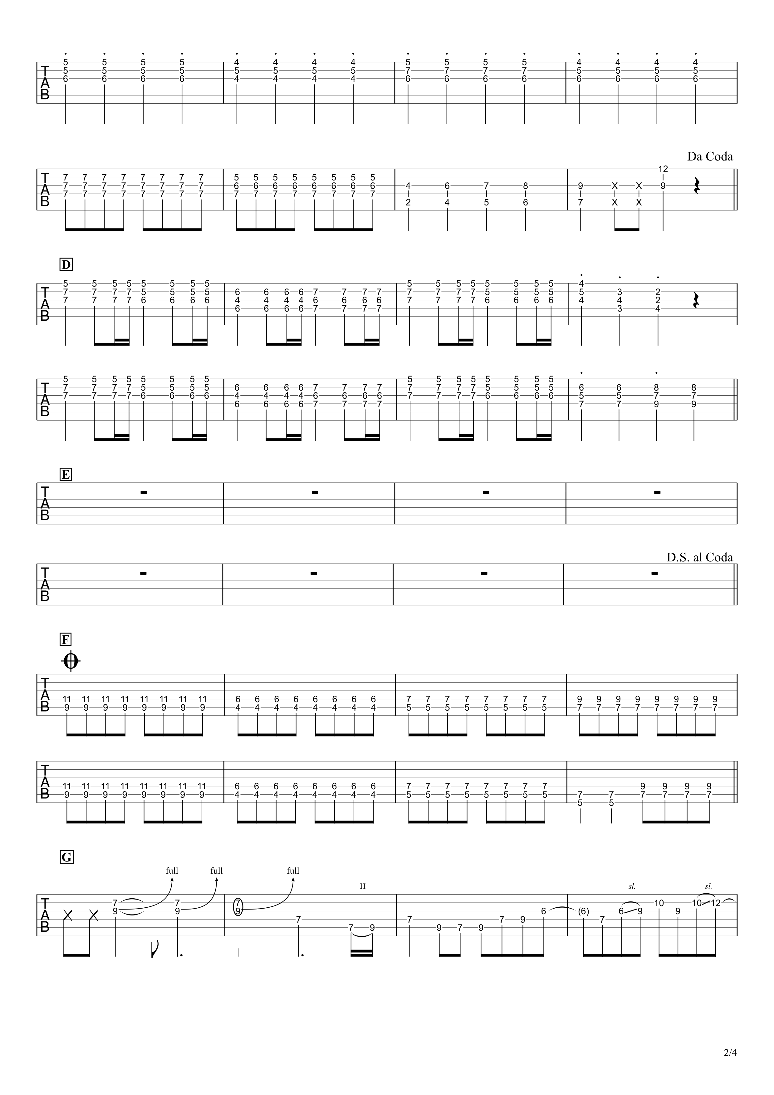 StaRt／Mrs. GREEN APPLE ギタータブ譜　リードギターざっくり完コピVer.02