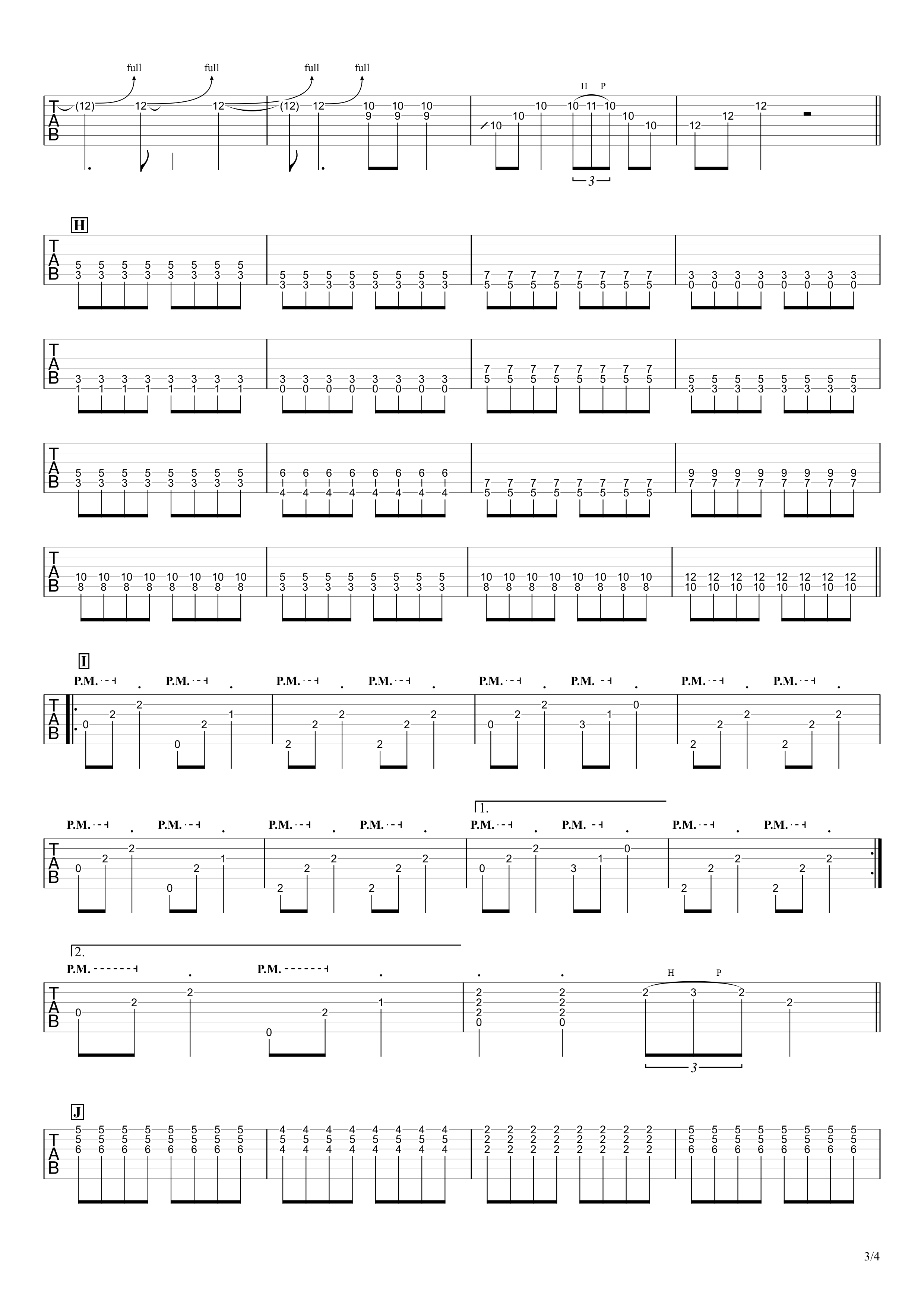 StaRt／Mrs. GREEN APPLE ギタータブ譜　リードギターざっくり完コピVer.03