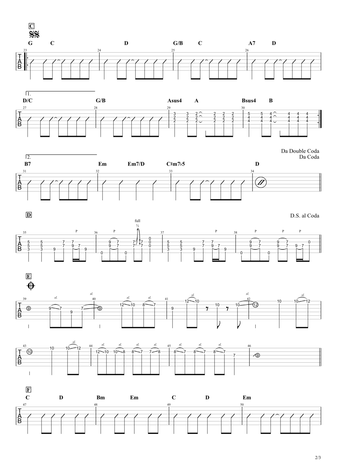 Wildflower／Superfly【無料ギターTAB＆コード譜】ちょい簡単アレンジVer.